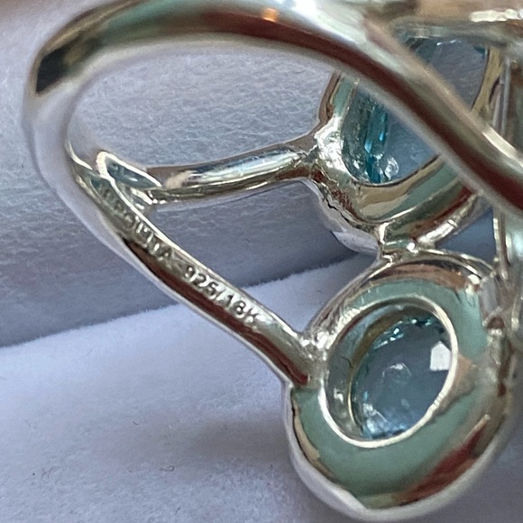Ippolita blue topaz Diamond 18k sterling chimera rock candy ring size 7 $1800 - Picture 11 of 11
